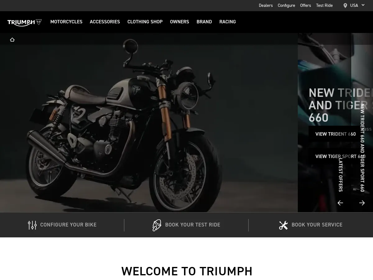 Triumph Motorcycles Screenshot