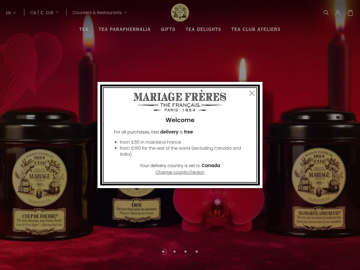 Mariage Freres Screenshot