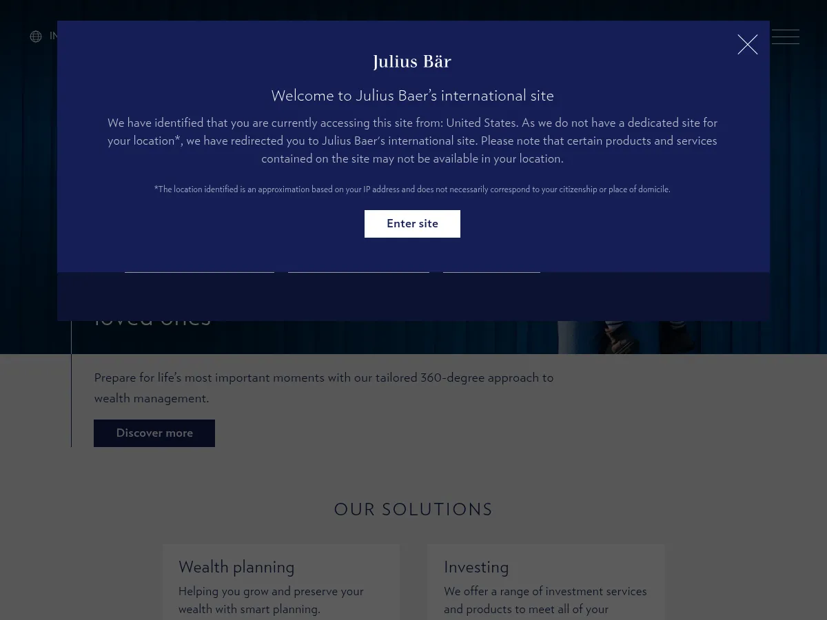 Julius Baer Screenshot