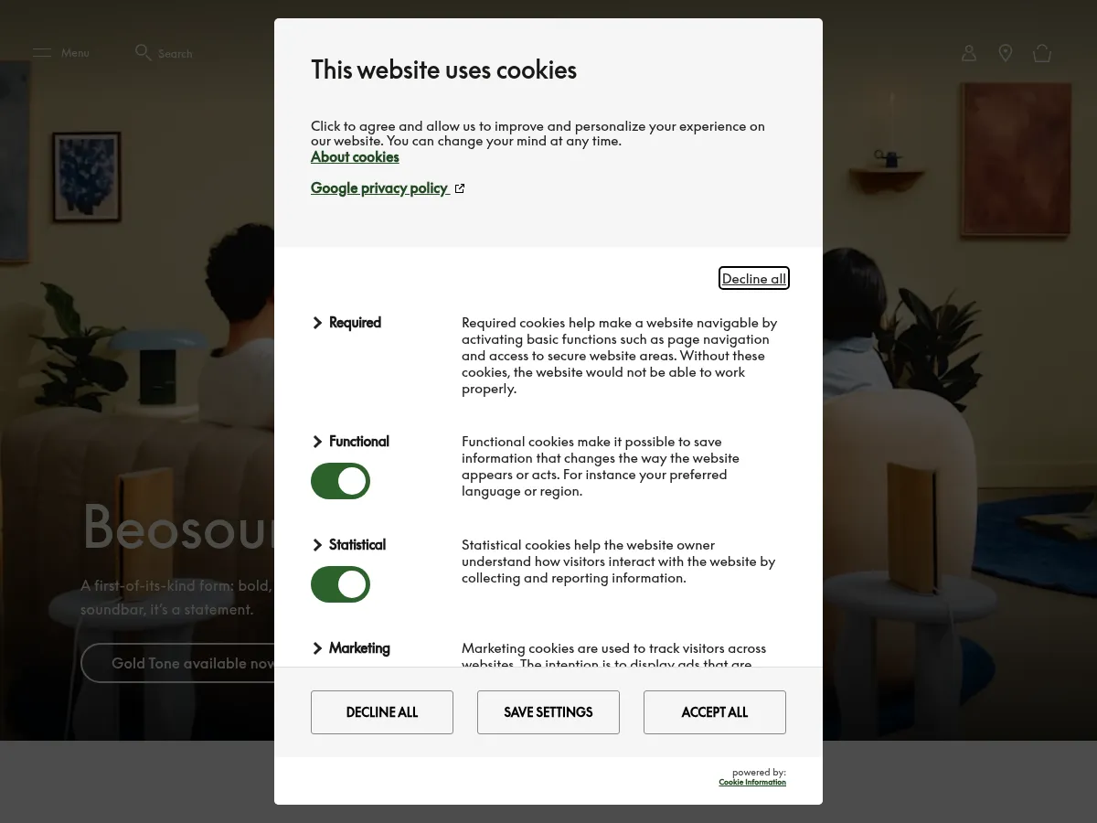 Bang & Olufsen Screenshot
