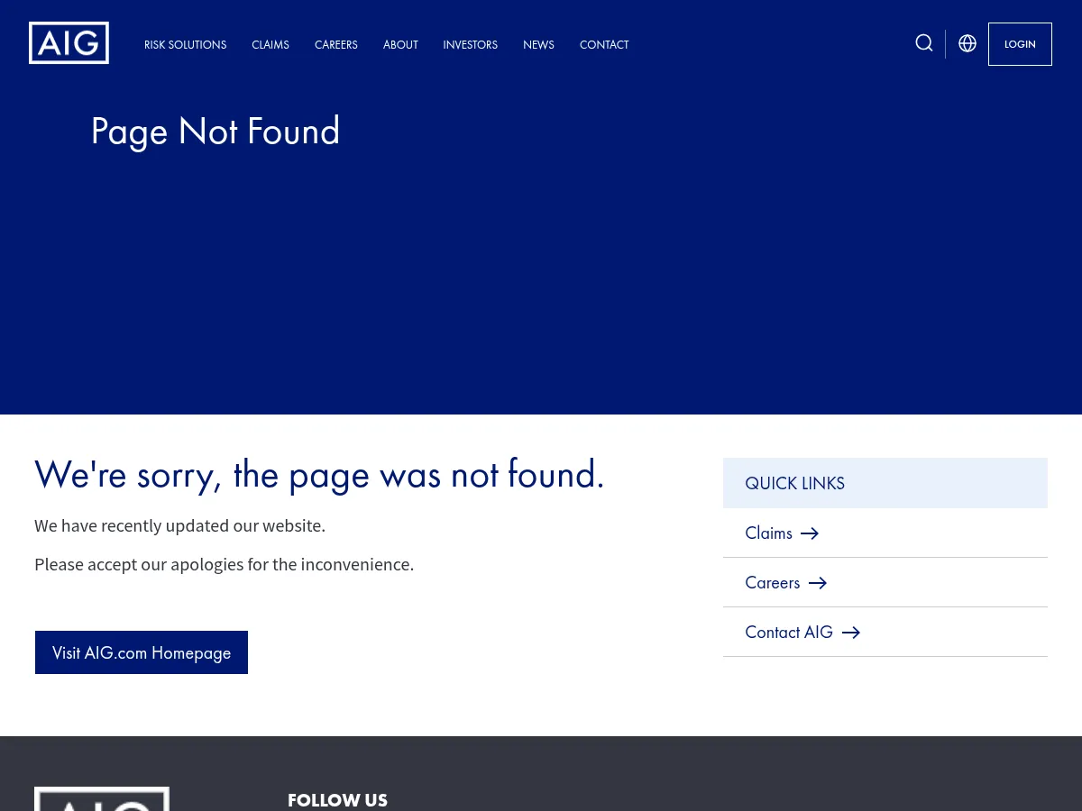 AIG Private Client Group Screenshot