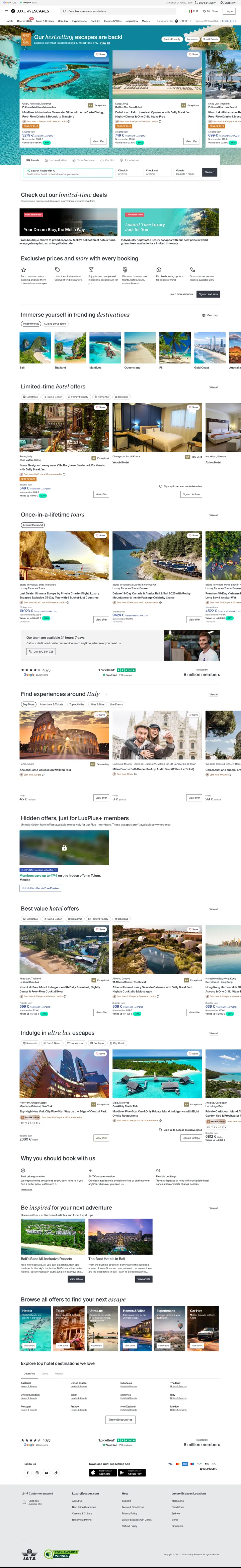 Luxury Escapes Screenshot Long