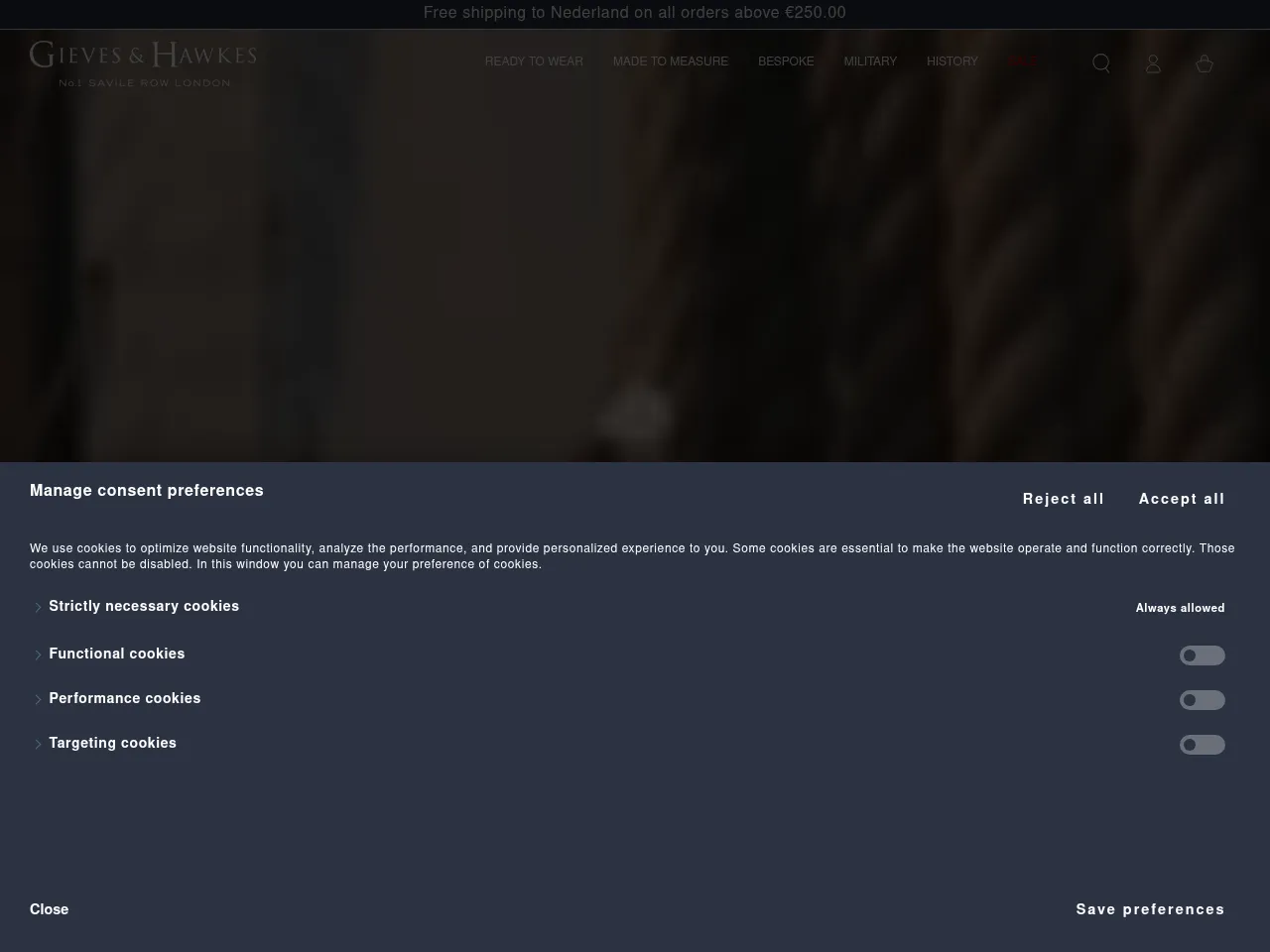 Gieves & Hawkes Screenshot