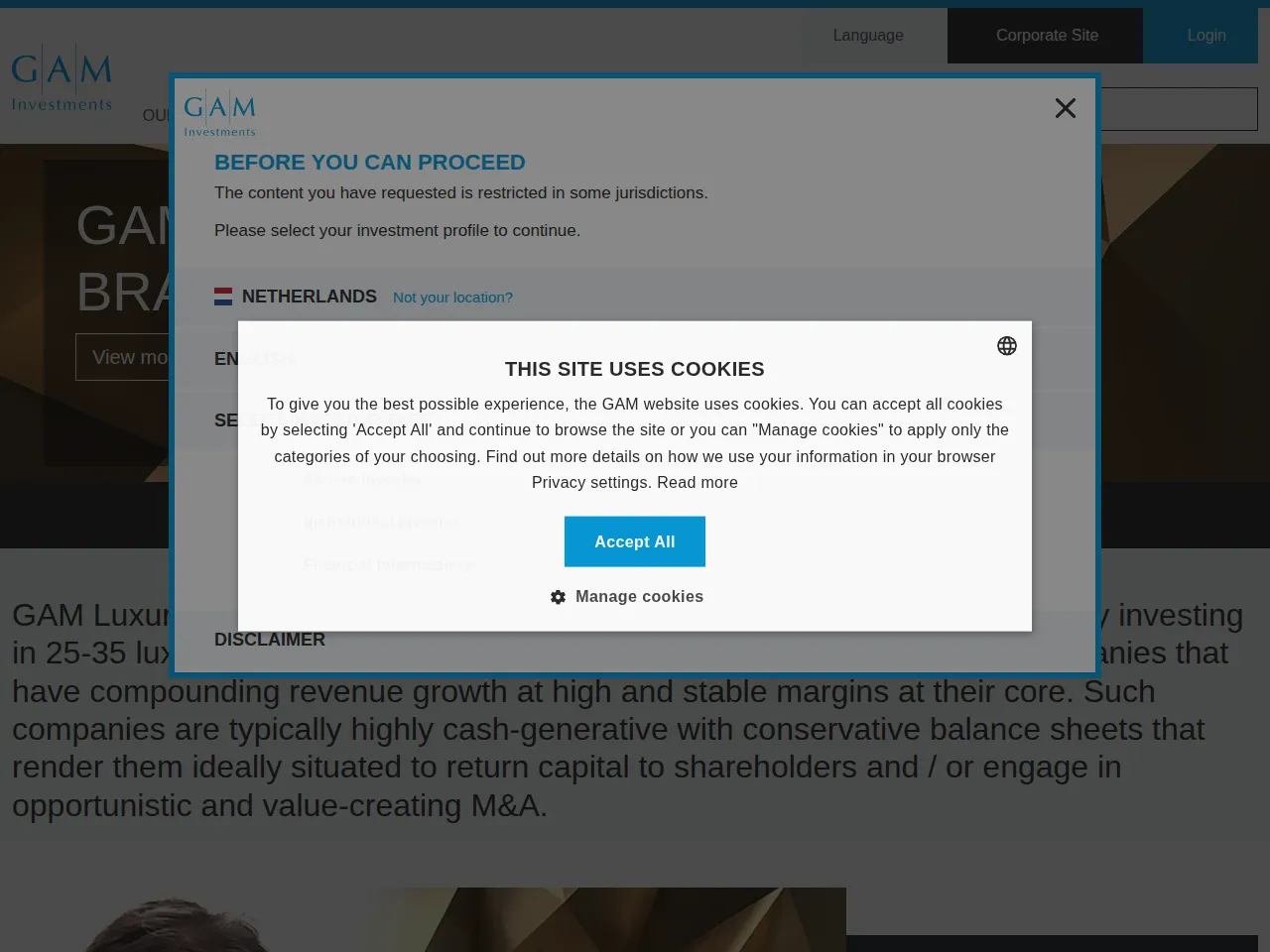 GAM Luxury Brands Screenshot
